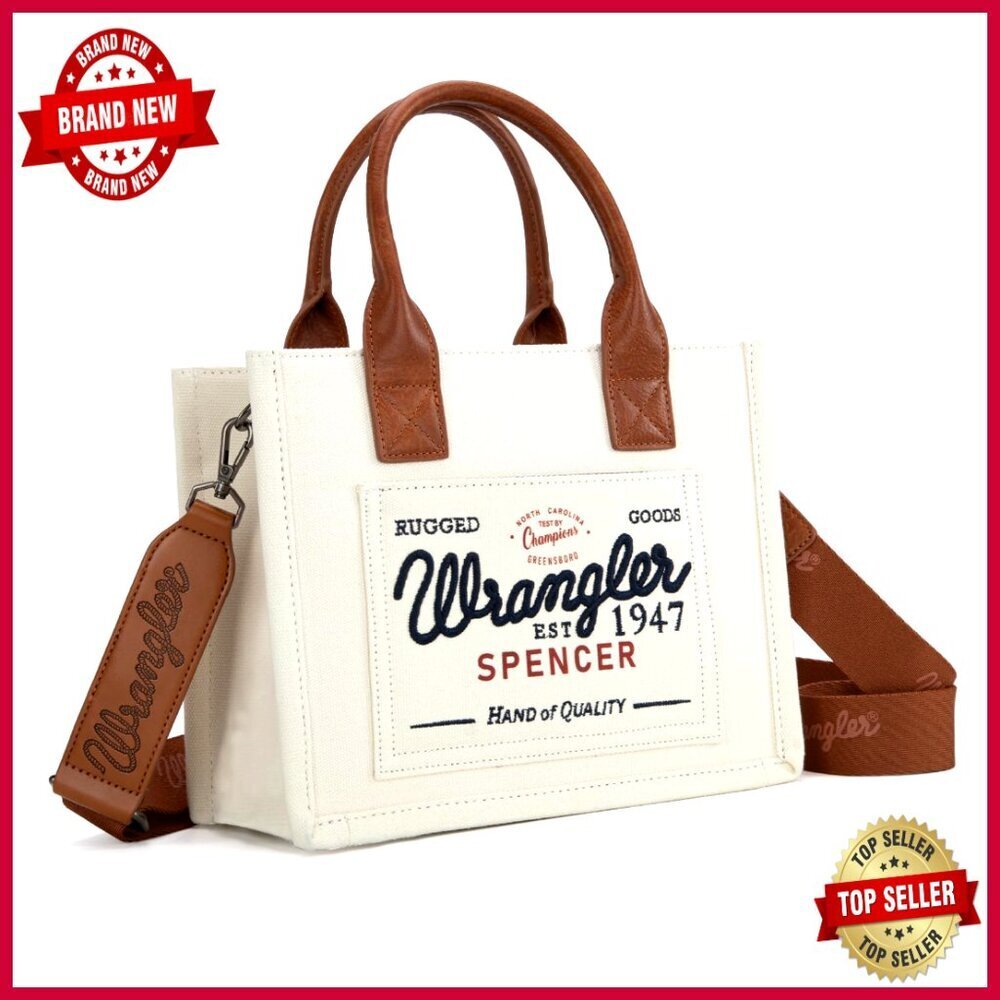 Canvas Tote Bag with Adjustable Strap, Zipper Closure, Multiple Pockets